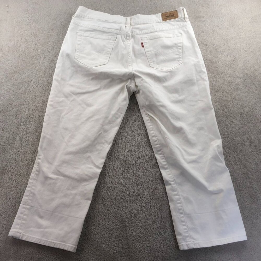 Vintage Levi's Women's 515 Jeans Size 12 White Denim Cotton Wide Leg Classic Cas - Picture 15 of 15